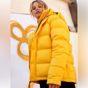 Aritzia Yellow Super Puff Puffer Jacket